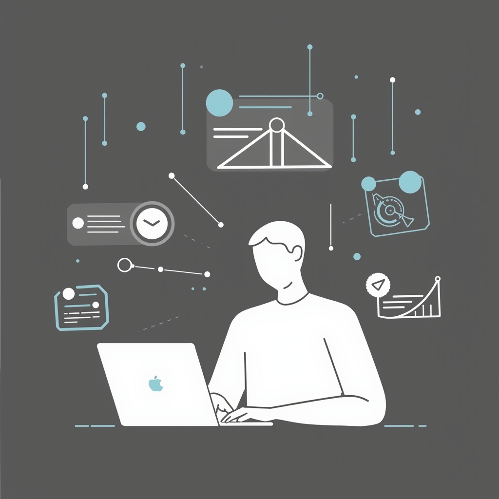 Persona trabajando con laptop — velocidad y eficiencia