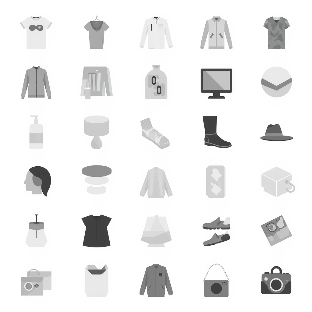 Rejilla de productos de ecommerce listos para catalogar